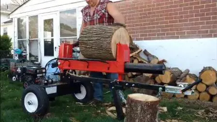 Fendeuse de bûches à essence robuste de 27 tonnes 7HP 4.5 pouces, coupe-bois, hache à bois, lame Duo (VHLS